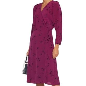 Joie floral print silk wrap dress S